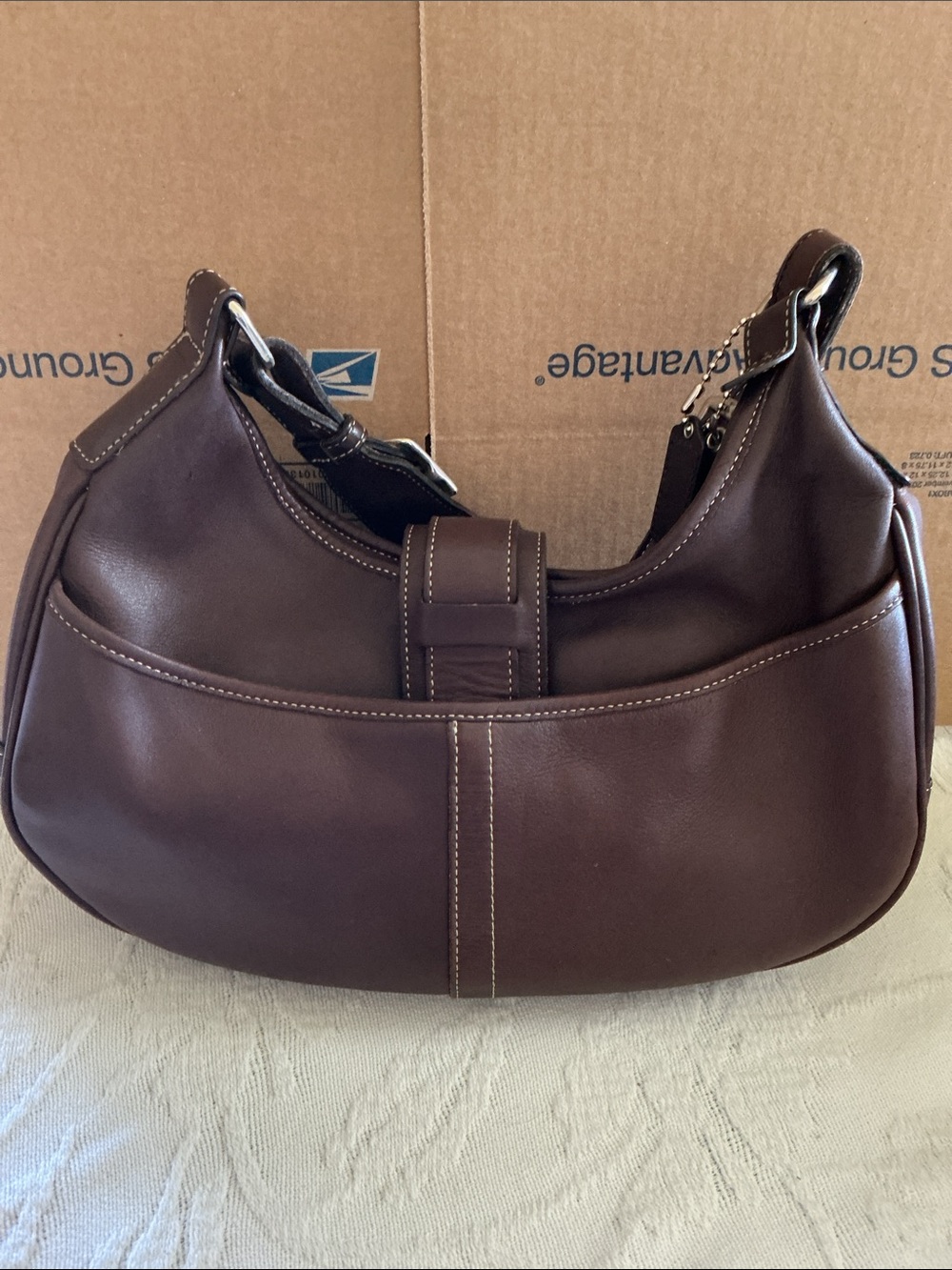 Coach shoulder bag with matching wallet, dark brown and dust bag. - Picture 2 of 12